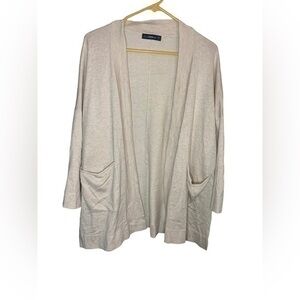 Zara Knit Cream 3/4 Sleeve Cardigan Size Medium